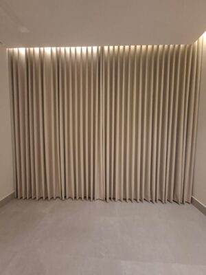 Luxury Beige Blackout Curtains with Ceiling Track